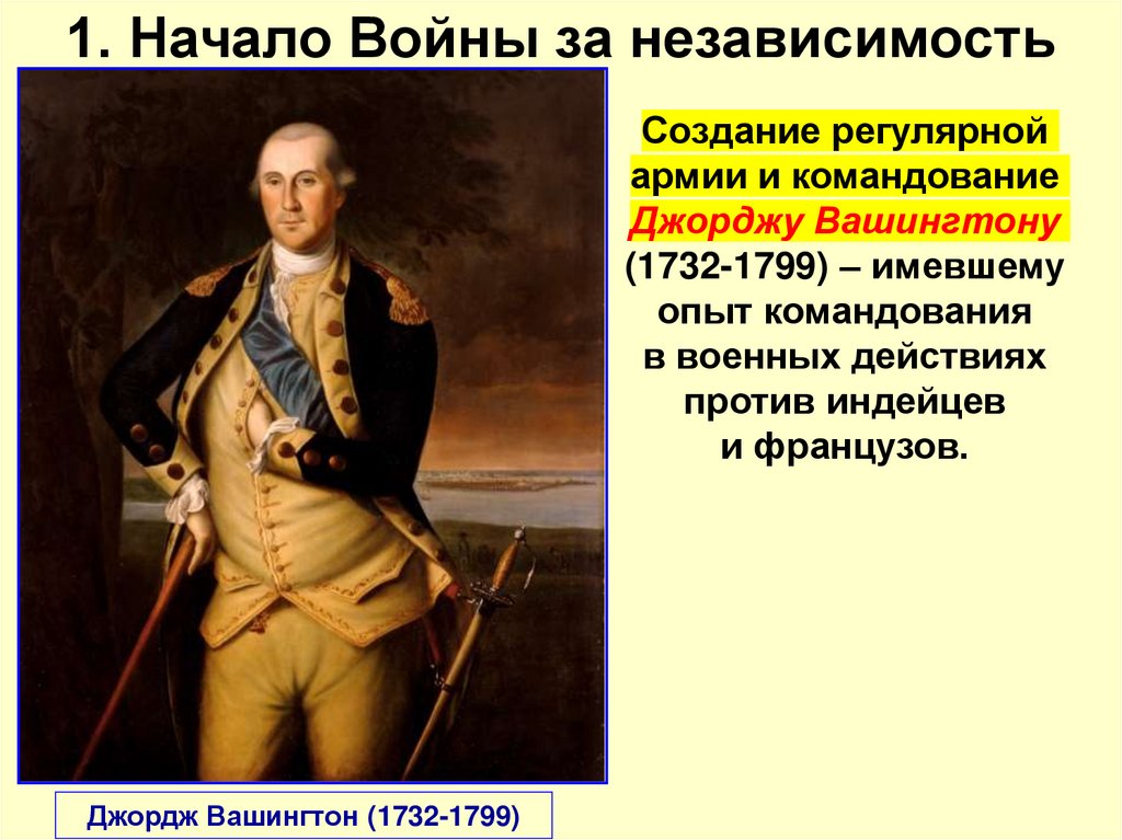 1. Начало Войны за независимость