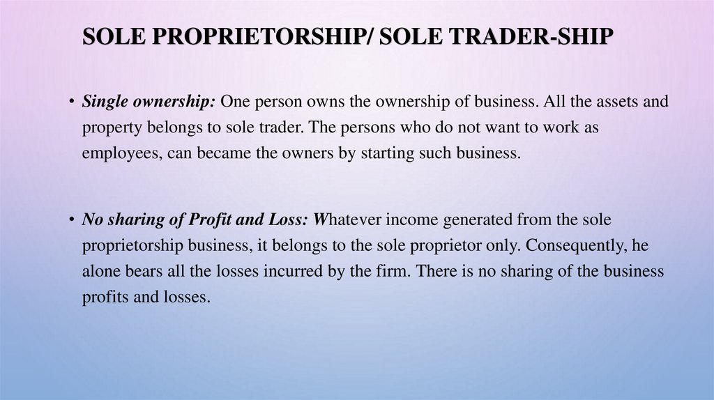 Sole Proprietorship/ Sole Trader-ship