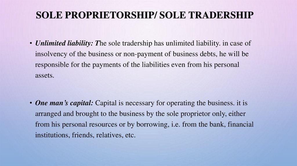 Sole Proprietorship/ Sole Tradership