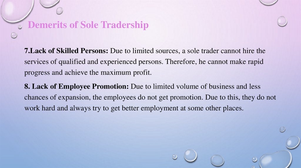 Demerits of Sole Tradership