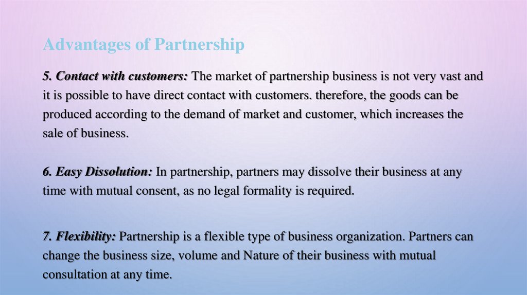 Advantages of Partnership