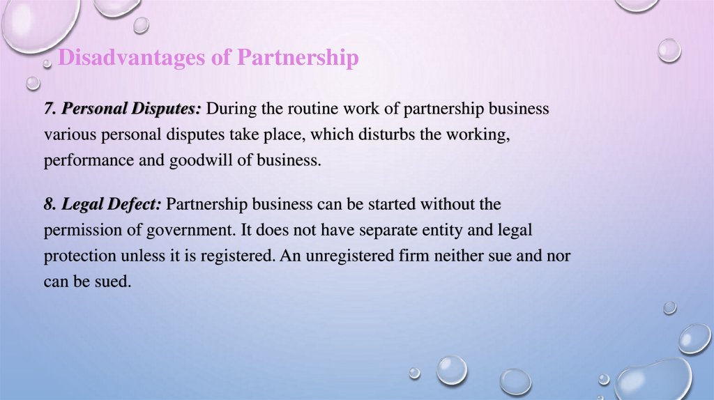 Disadvantages of Partnership