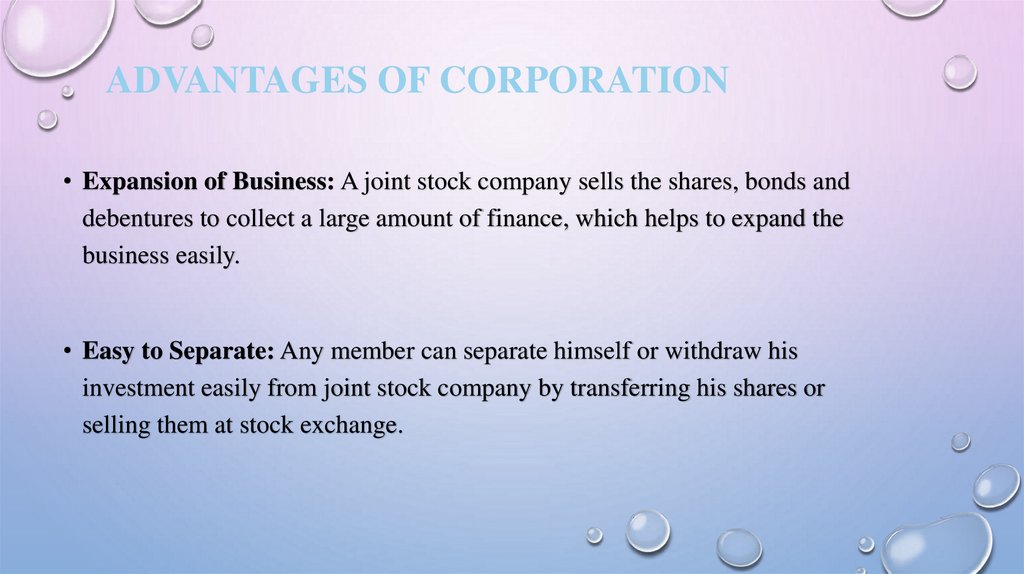 Advantages of Corporation