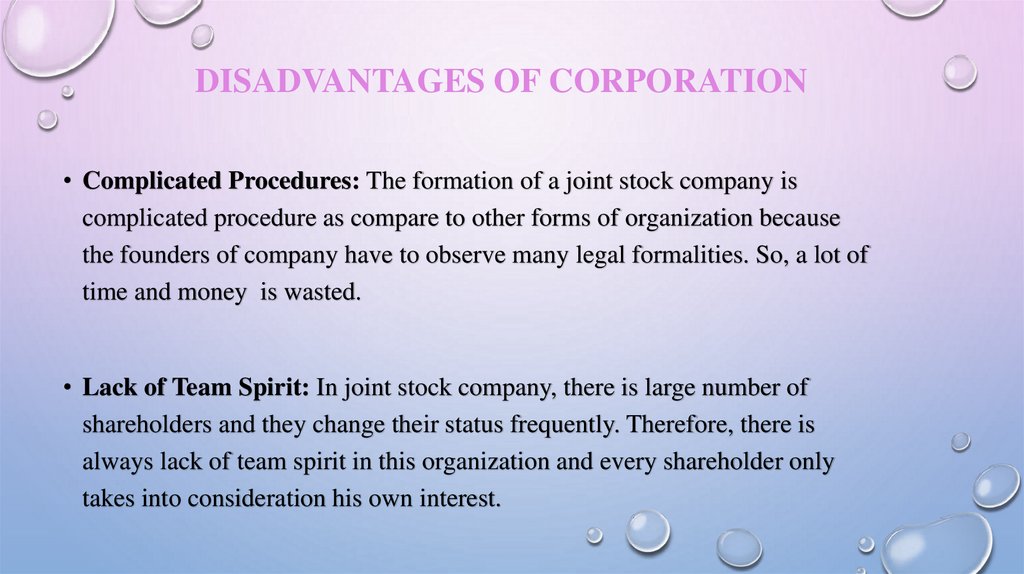 Disadvantages of Corporation