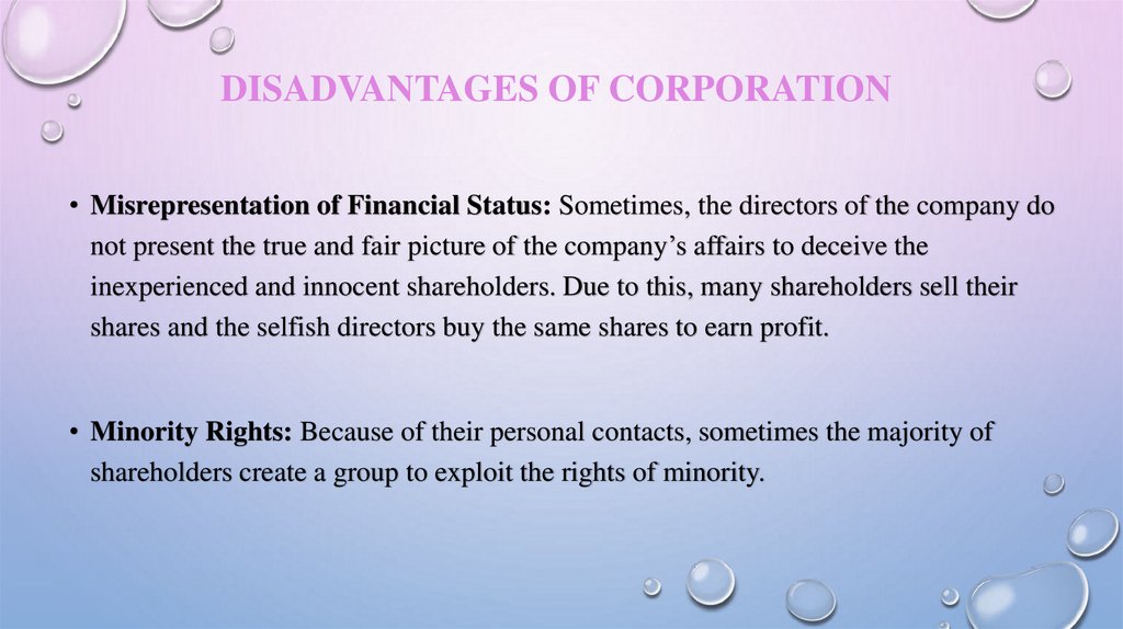 Disadvantages of Corporation