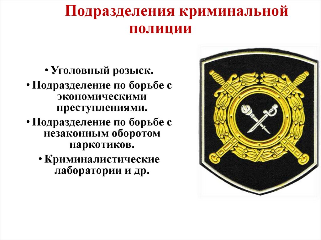 Подразделения криминальной полиции