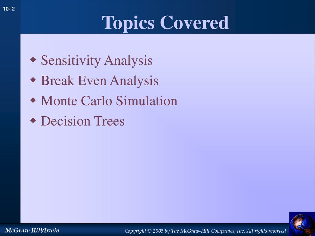 Topics Covered