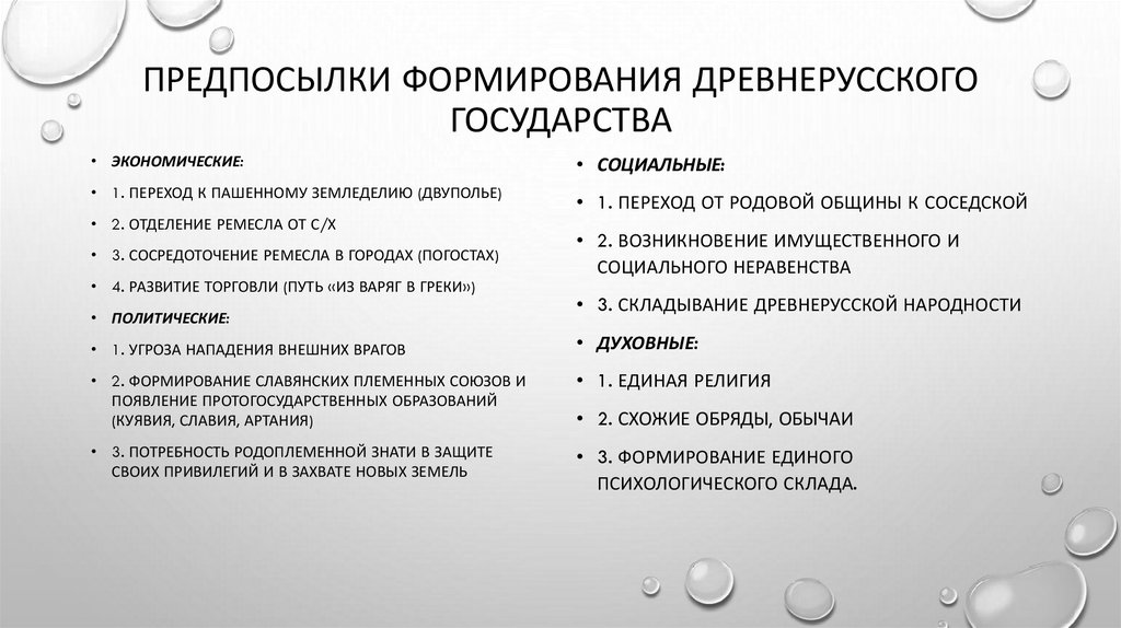 Предпосылки формирования древнерусского государства