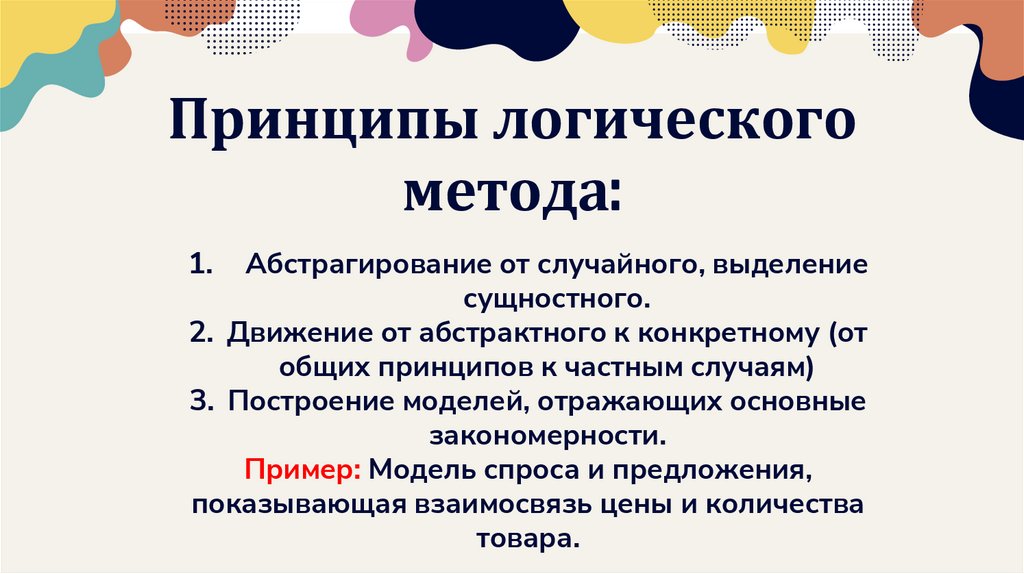 Принципы логического метода: