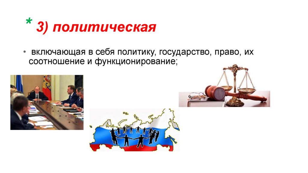 * 3) политическая