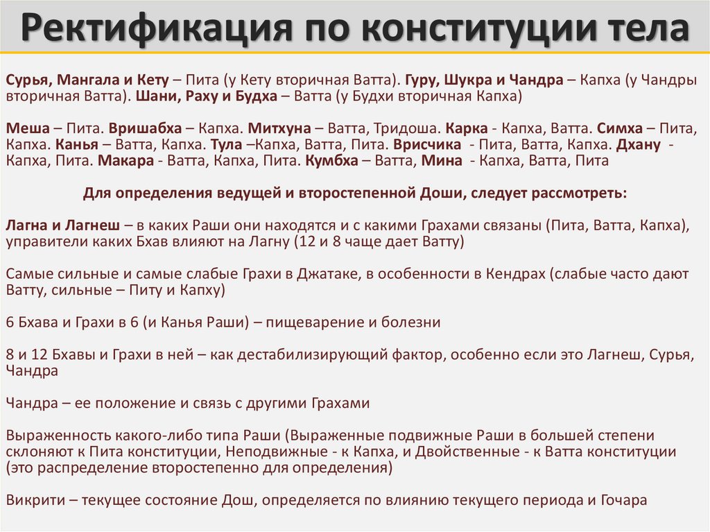 Ректификация по конституции тела