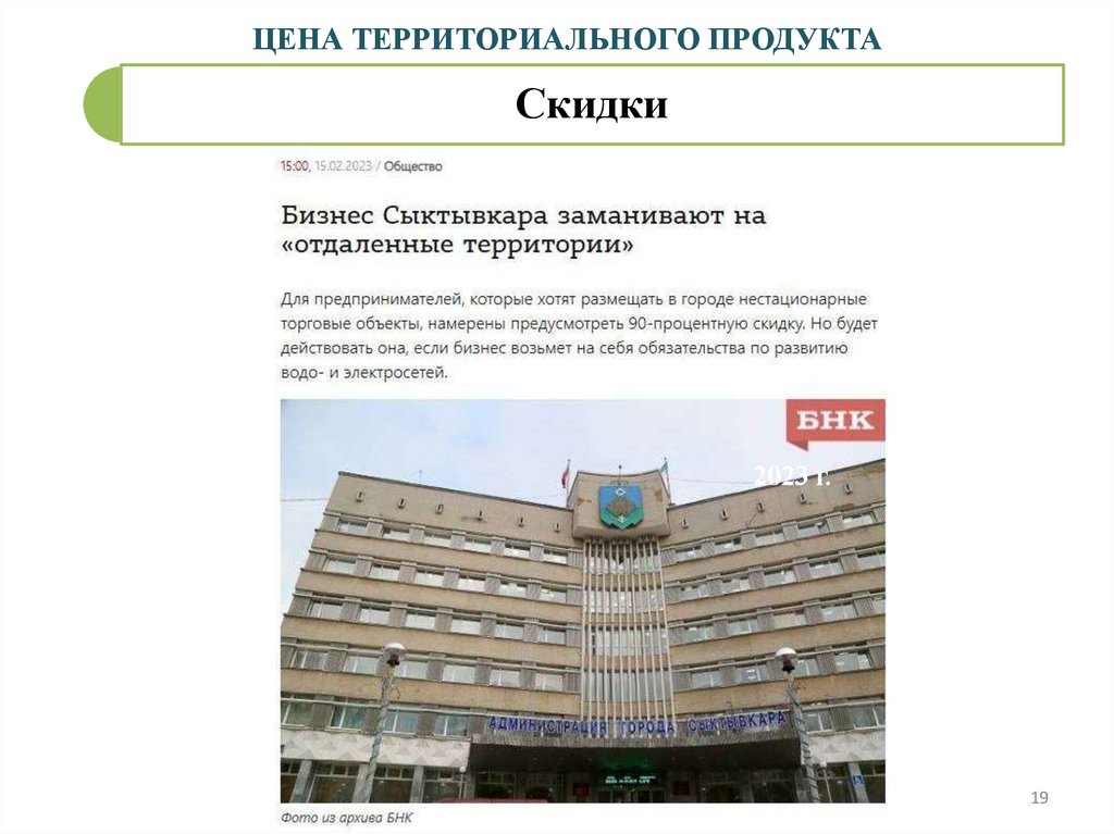 ЦЕНА ТЕРРИТОРИАЛЬНОГО ПРОДУКТА