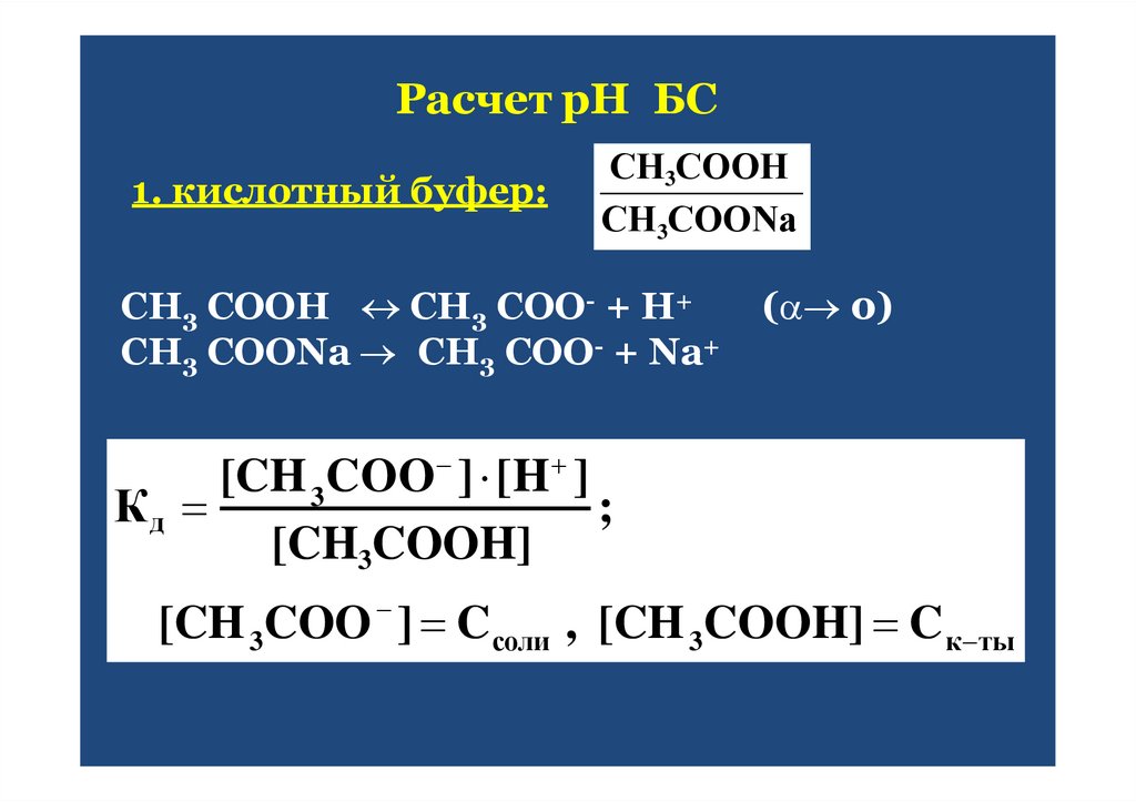Расчет рН БС