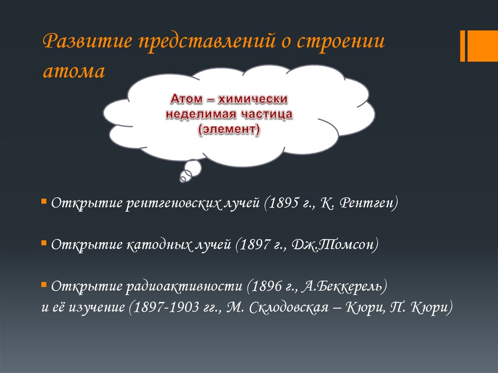 Развитие представлений о строении атома