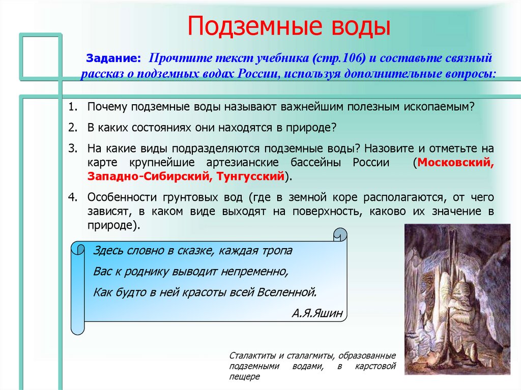 Подземные воды