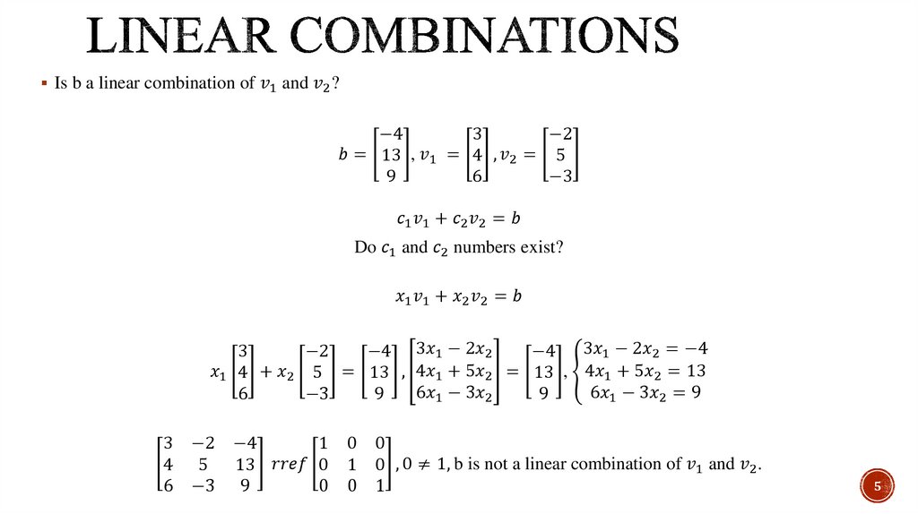 Linear combinations