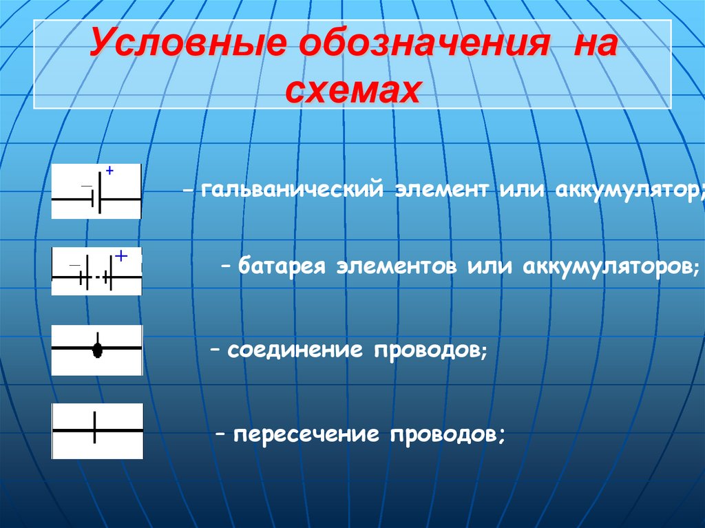 Условные обозначения на схемах