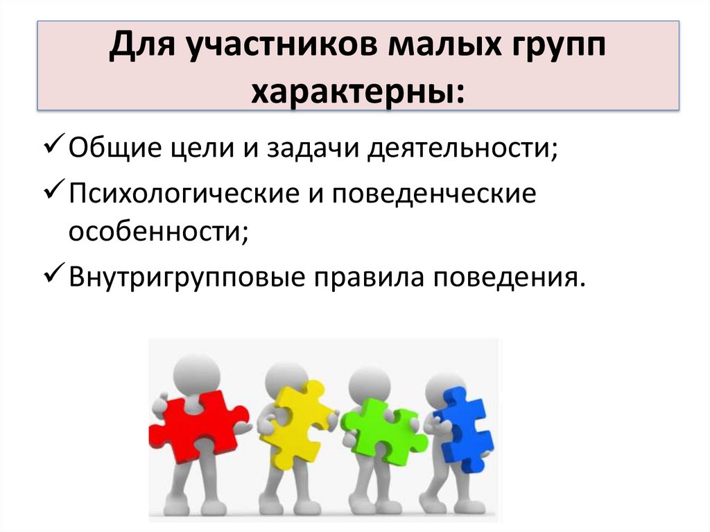 Для участников малых групп характерны: