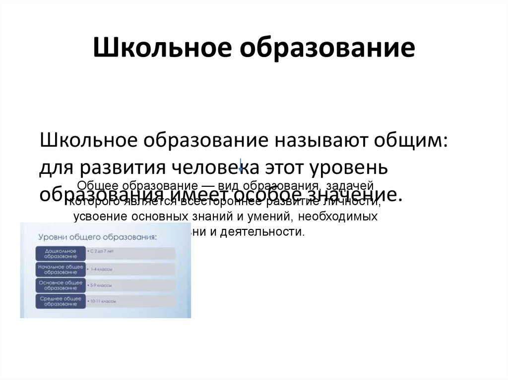 Школьное образование