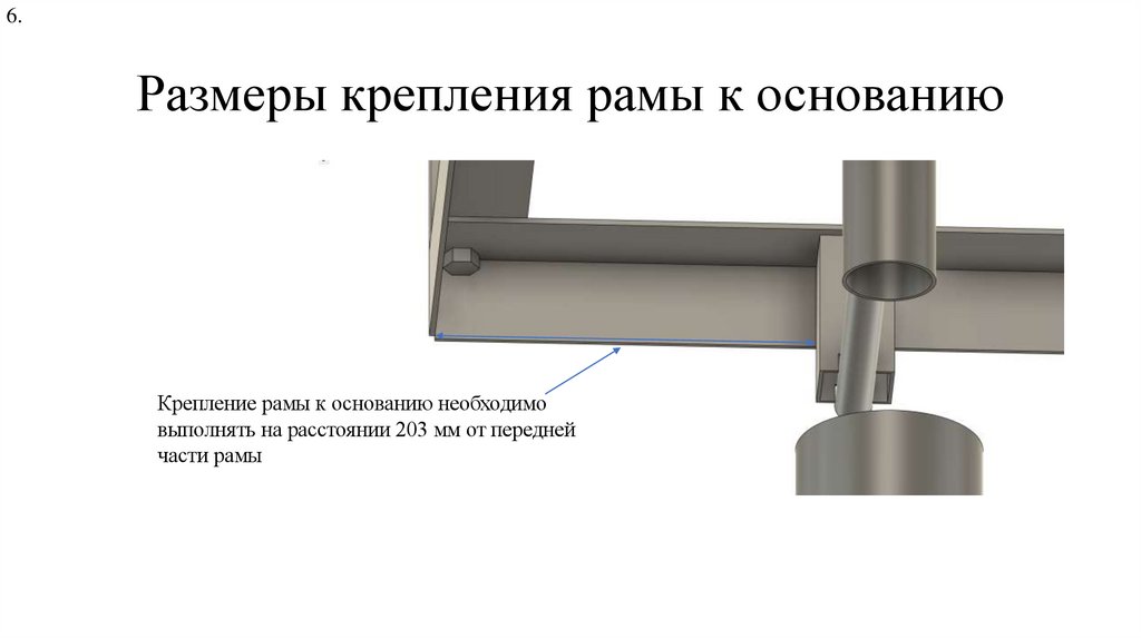 Размеры крепления рамы к основанию