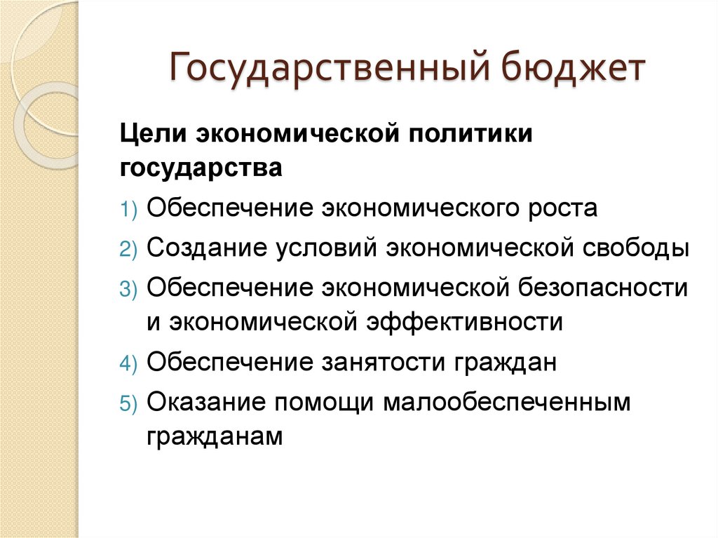 Государственный бюджет