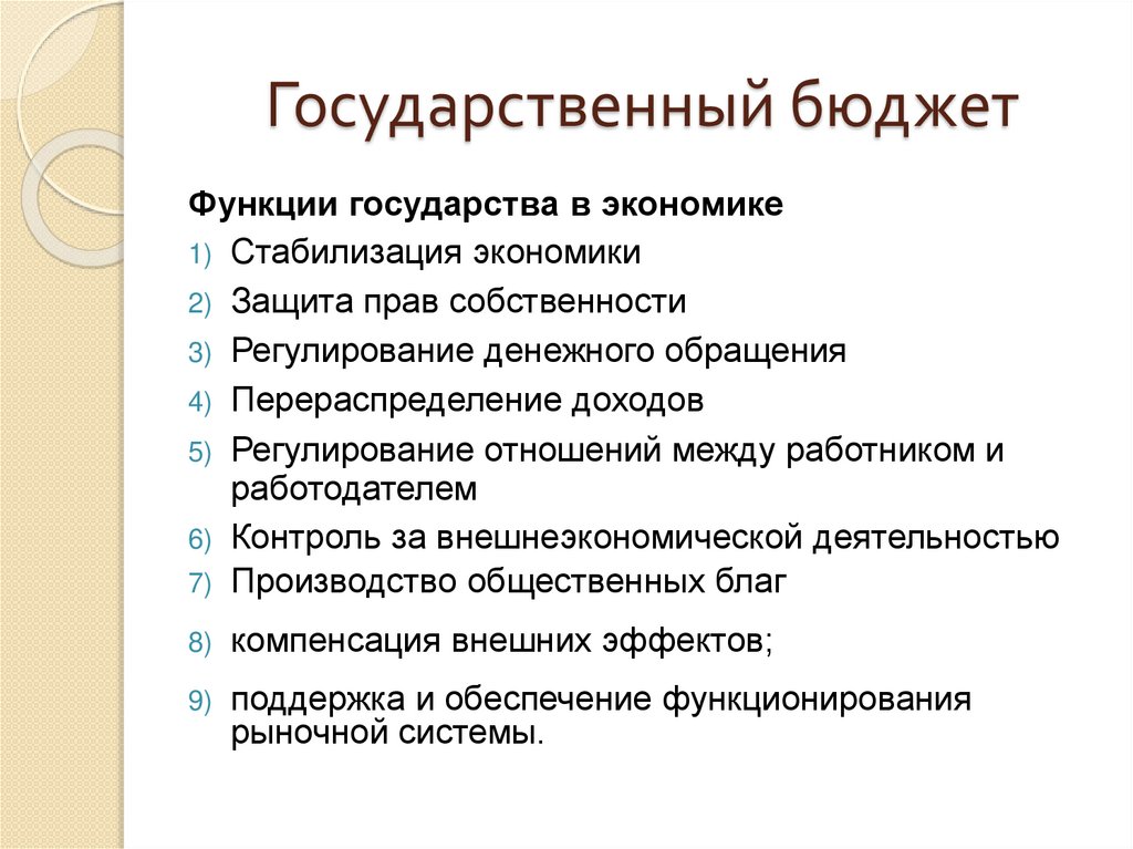 Государственный бюджет