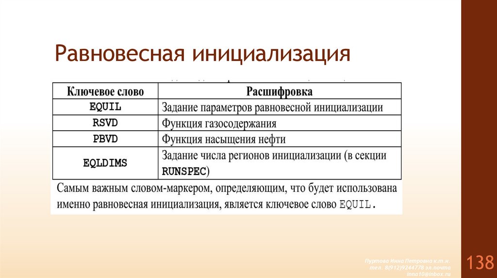 Равновесная инициализация