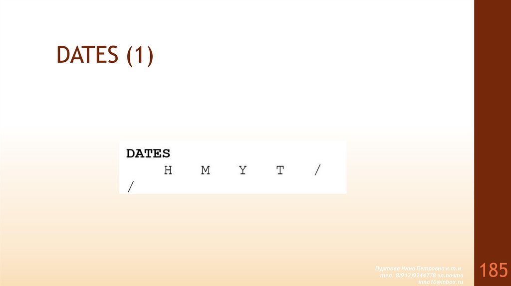 DATES (1)