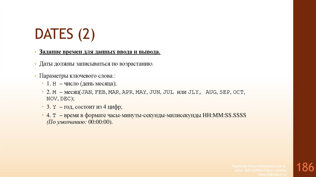 DATES (2)