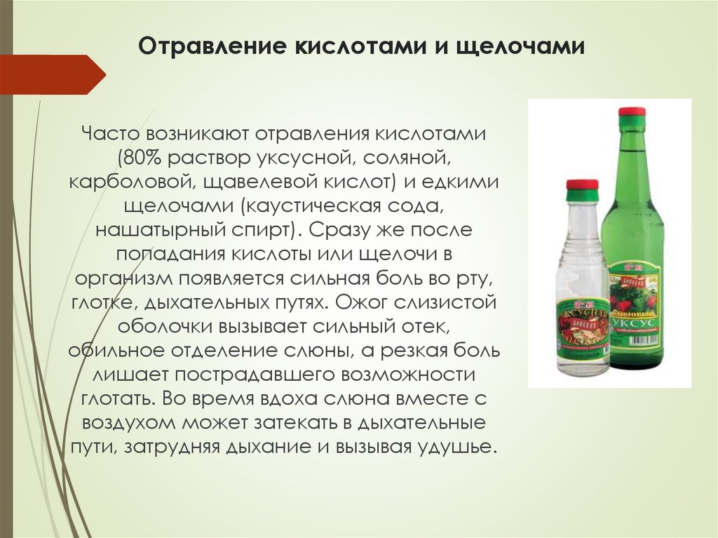 Отравление кислотами и щелочами