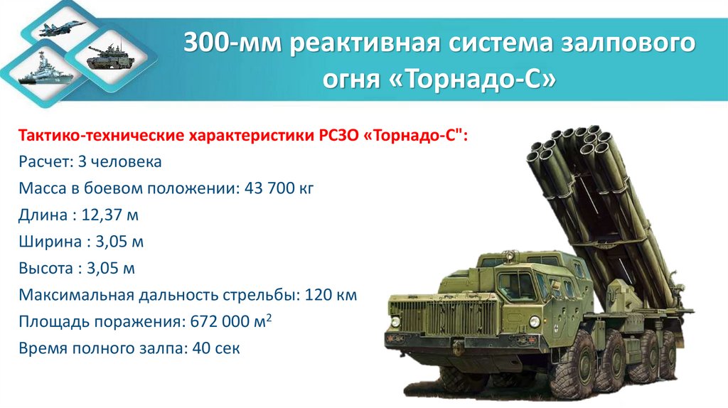 300-мм реактивная система залпового огня «Торнадо-С»