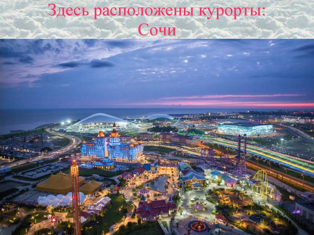 Здесь расположены курорты: Сочи