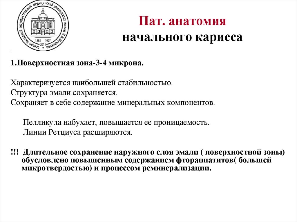 Пат. анатомия начального кариеса