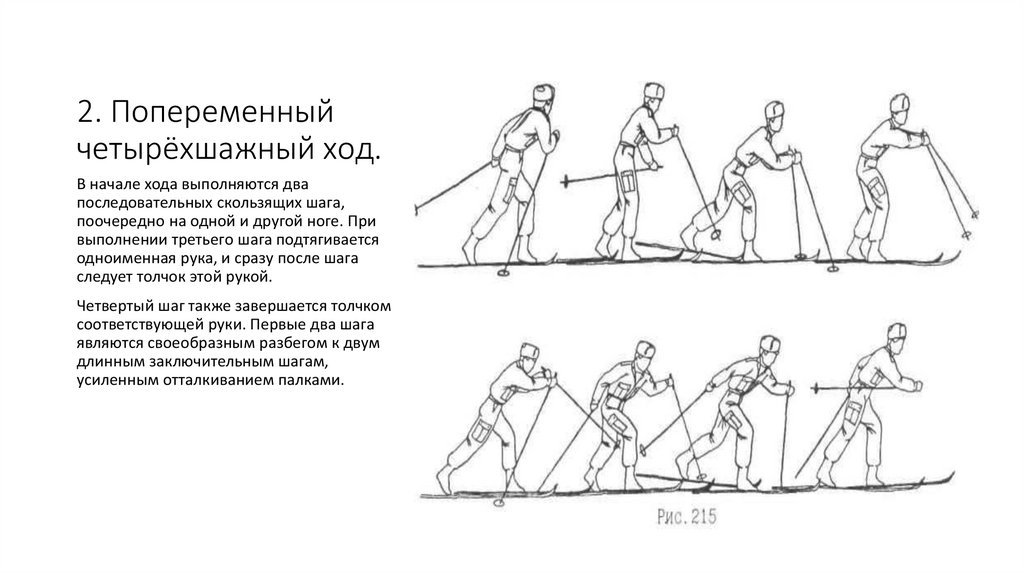 2. Попеременный четырёхшажный ход.