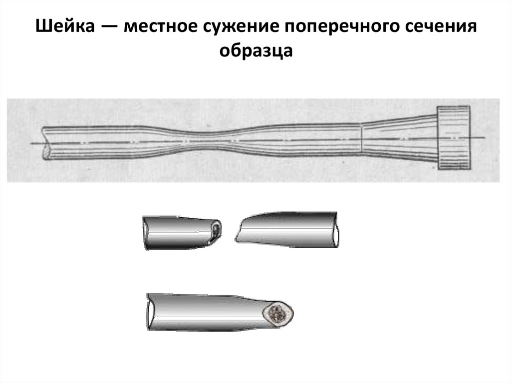 Шейка — местное сужение поперечного сечения образца