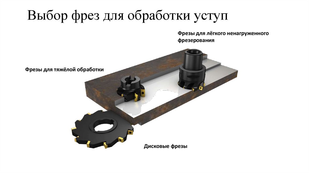 Выбор фрез для обработки уступ