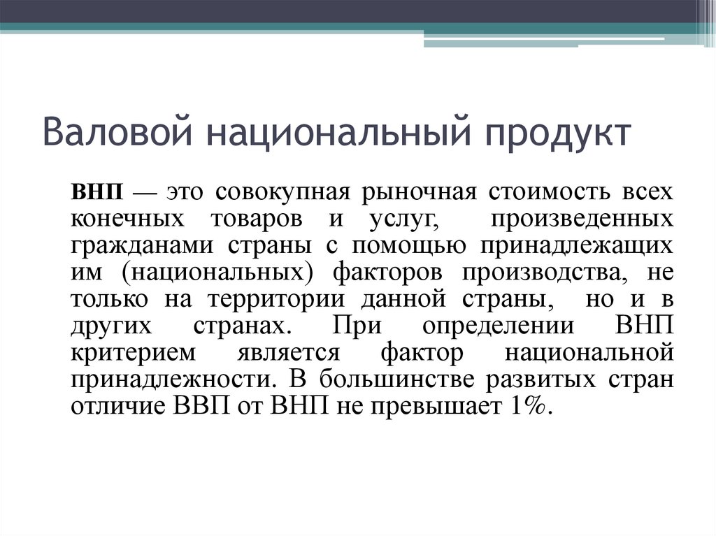 Валовой национальный продукт