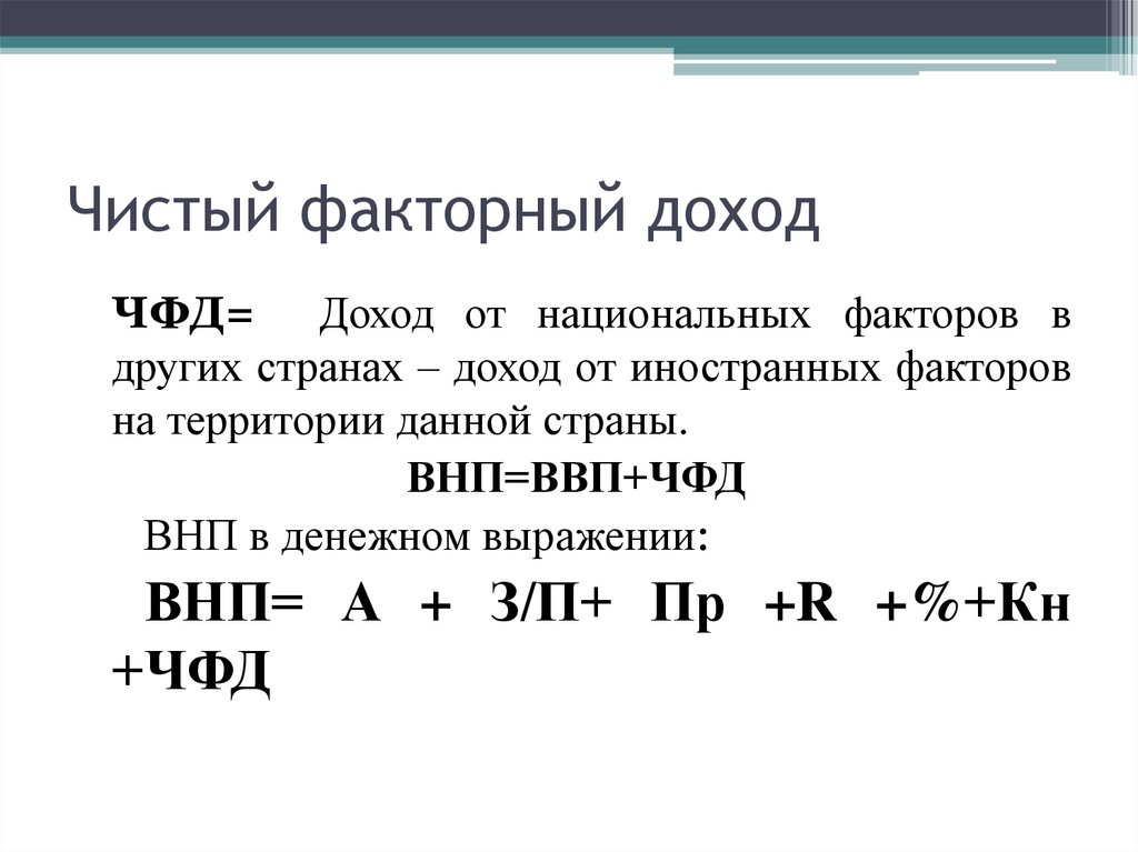 Чистый факторный доход
