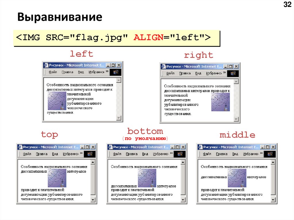 Выравнивание