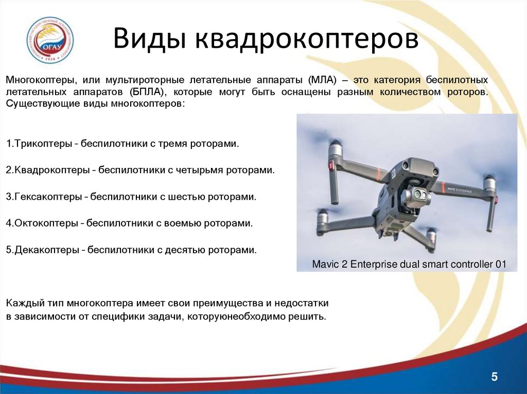 Виды квадрокоптеров