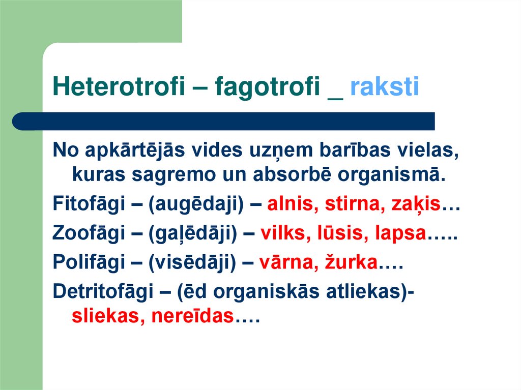 Heterotrofi – fagotrofi _ raksti