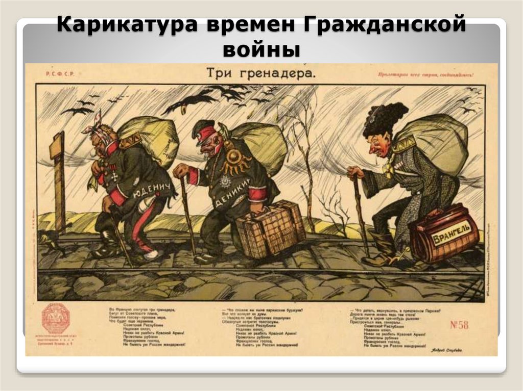 Карикатура времен Гражданской войны