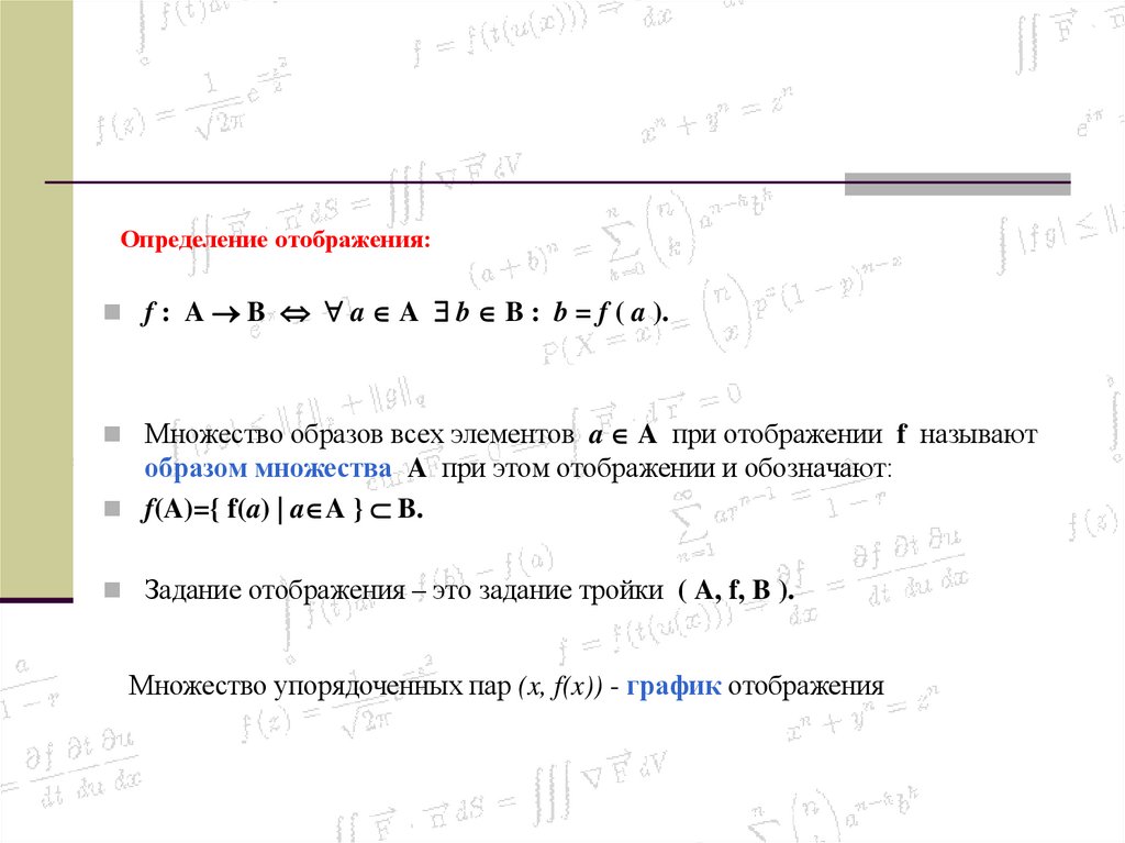 Определение отображения: