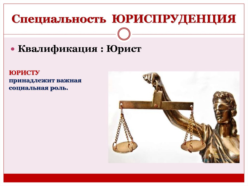 Специальность ЮРИСПРУДЕНЦИЯ