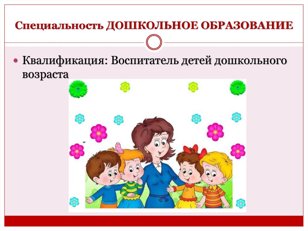 Специальность ДОШКОЛЬНОЕ ОБРАЗОВАНИЕ