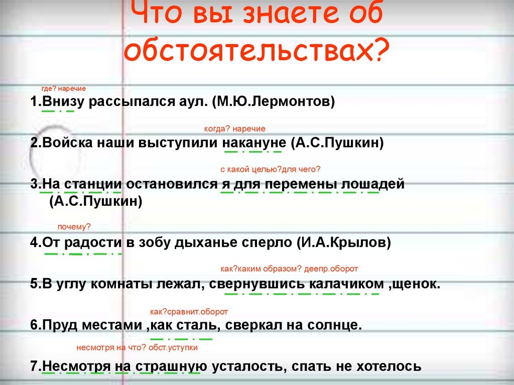 Что вы знаете об обстоятельствах?