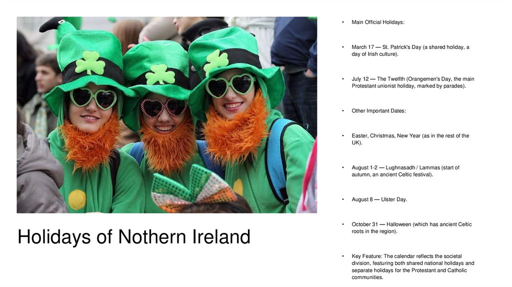 Holidays of Nothern Ireland