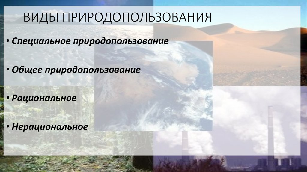 ВИДЫ ПРИРОДОПОЛЬЗОВАНИЯ