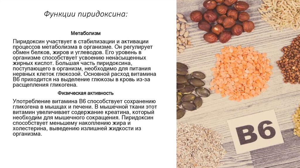 Функции пиридоксина: