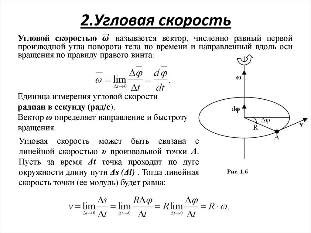 2.Угловая скорость